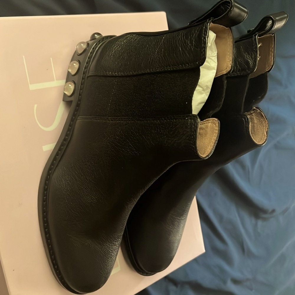 LOUISE et CIE black leather shoes brand new size7 1/2